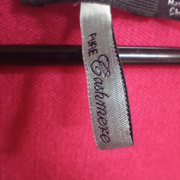 Apt 9 100% Pure Cashmere Womens Large Pink Gray Colorblock VNeck Button Front 44 - Picture 11 of 11